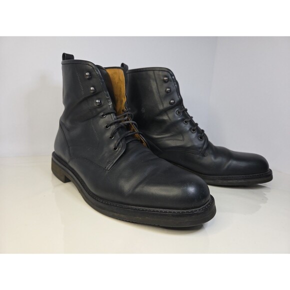 COLE‎ HAAN Black Leather Boot Sz 10.5 D Ankle Lace Up Chukka Memory Flex Comfort - Picture 1 of 16